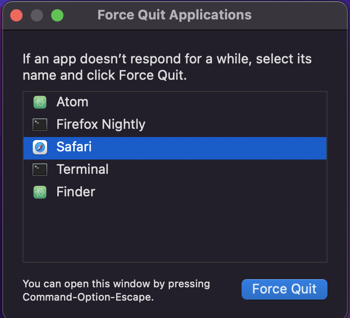force quit apps