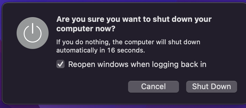 shut dow your computer