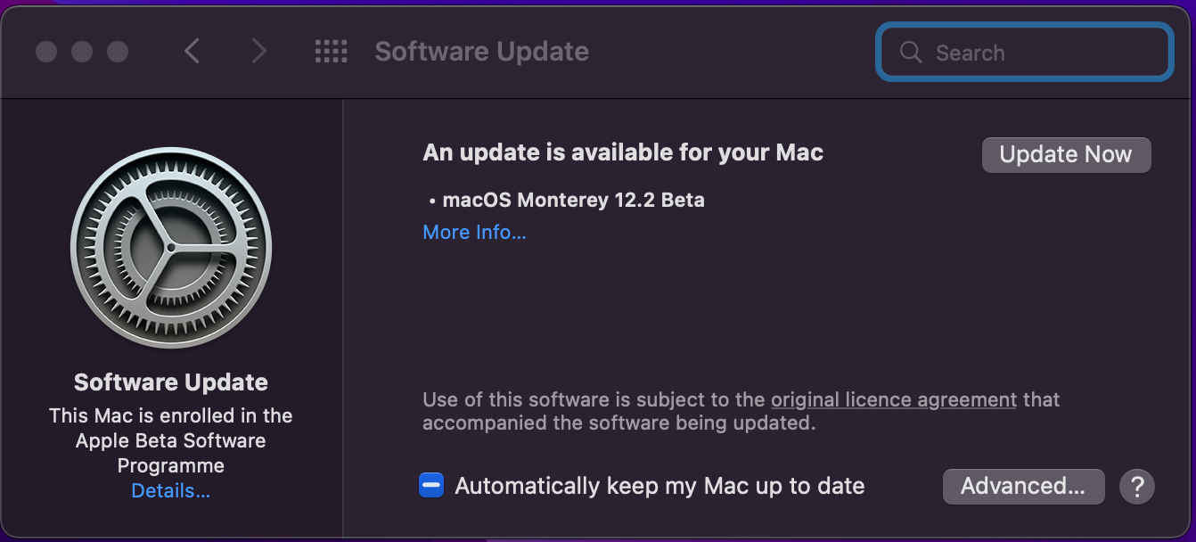 check for software updates